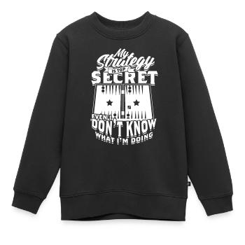Backgammon Ma stratégie est top secrète - Sweat Premium enfant bio - noir - Devant - AI Model Kid Female (0cm)