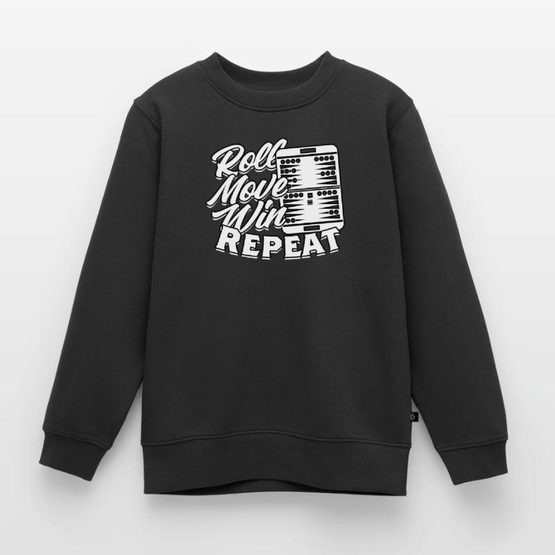 Backgammon Roll Move Win Repeat Kids Premium Organic Sweatshirt