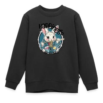 Ramen Soupe de nouilles asiatiques Lapin de Pâques Cadeau de Pâques - Sweat Premium enfant bio - noir - Devant - AI Model Kid Female (0cm)