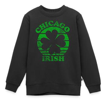 Irlandais de Chicago - Sweat Premium enfant bio - noir - Devant - AI Model Kid Female (0cm)