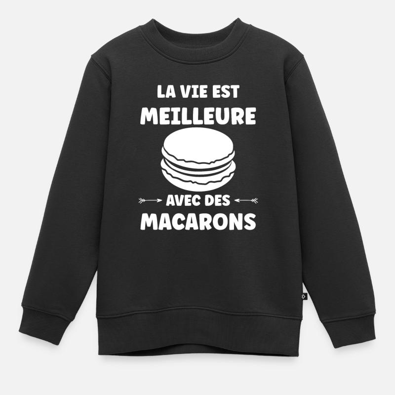 macarons - Sweat Premium enfant bio - noir
