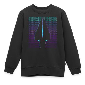 Chasse à la pointe de flèche Chasseur de pointe de flèche rétro - Sweat Premium enfant bio - noir - Devant - AI Model Kid Female (0cm)
