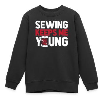 Machine à coudre Machine à coudre - Sweat Premium enfant bio - noir - Devant - AI Model Kid Female (0cm)
