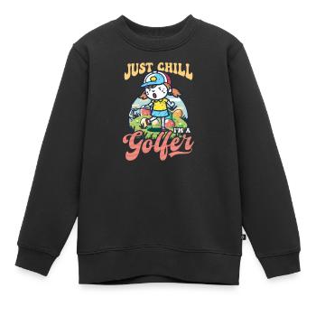 Golf Ostern Just Chill Ich bin ein Golfer - Kinder Premium Organic Sweatshirt - Schwarz - Vorne - AI Model Kid Female (0cm)