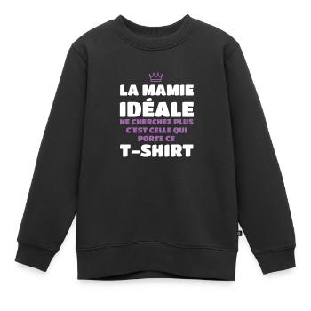 The ideal granny look no further is me - Kids Premium Organic Sweatshirt - black - Front - AI Model Kid Female (0cm)