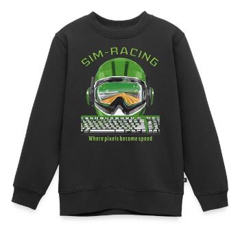SIM RACING Where pixels become speed - Kinder Premium Organic Sweatshirt - Schwarz - Vorne - AI Model Kid Female (0cm)