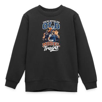 Modelleisenbahn nie zu alt für Modelleisenbahnen - Kinder Premium Organic Sweatshirt - Schwarz - Vorne - AI Model Kid Female (0cm)