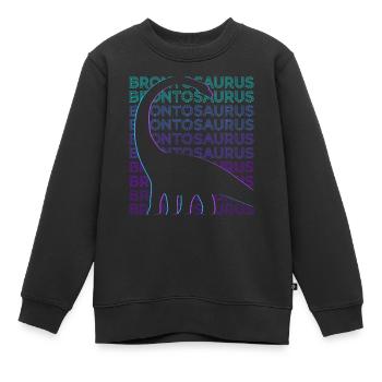 Brontosaurus Dinosaurier Retro - Kinder Premium Organic Sweatshirt - Schwarz - Vorne - AI Model Kid Female (0cm)