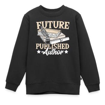 Bibliophiler Journalist Blogger Journalistisches - Kinder Premium Organic Sweatshirt - Schwarz - Vorne - AI Model Kid Female (0cm)