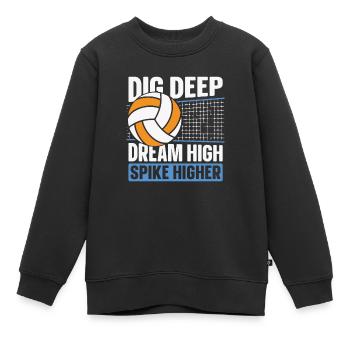 Volley-ball Volley-ball - Sweat Premium enfant bio - noir - Devant - AI Model Kid Female (0cm)