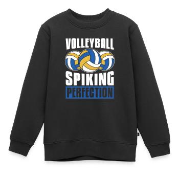 Volley-ball Volley-ball - Sweat Premium enfant bio - noir - Devant - AI Model Kid Female (0cm)