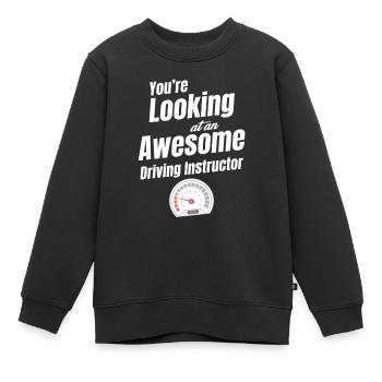 Vous êtes à la recherche d’un excellent mécanicien moniteur d’auto-école - Sweat Premium enfant bio - noir - Devant - AI Model Kid Female (0cm)
