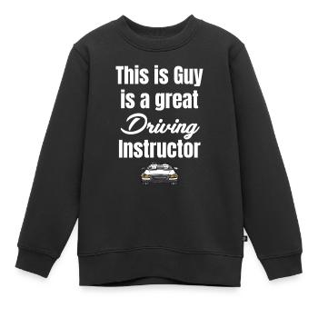 This guy is a great guy - Kids Premium Organic Sweatshirt - black - Front - AI Model Kid Female (0cm)