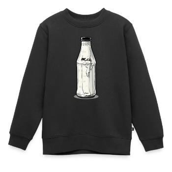 Le laitier apporte une bouteille de lait - Sweat Premium enfant bio - noir - Devant - AI Model Kid Female (0cm)
