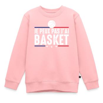 Je Peux pas j'ai Basket Basket-Ball Basketteur fan - Sweat Premium enfant bio - rose - Devant - AI Model Kid Female (0cm)