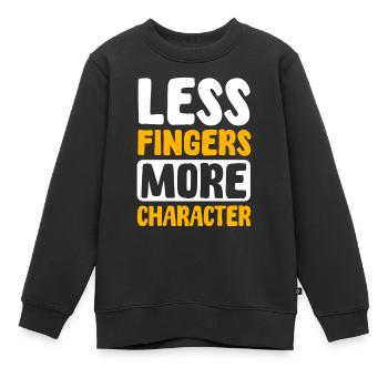Amputés d’un doigt - Sweat Premium enfant bio - noir - Devant - AI Model Kid Female (0cm)