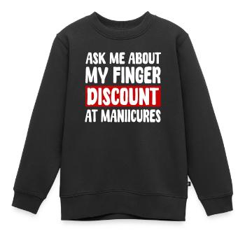 Amputé d’un doigt - Sweat Premium enfant bio - noir - Devant - AI Model Kid Female (0cm)