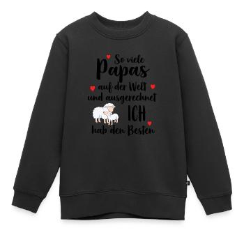 Tant de papas que j’ai le meilleur, le meilleur, le meilleur papa - Sweat Premium enfant bio - noir - Devant - AI Model Kid Female (0cm)