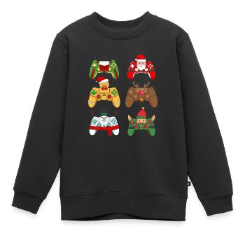Christmas Gaming Controller - Kinder Premium Organic Sweatshirt - Schwarz - Vorne - AI Model Kid Female (0cm)