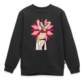 Bauchtänzer Illustration Bauchtänzer Ausbilder - Kinder Premium Organic Sweatshirt - Schwarz - Vorne - AI Model Kid Female (0cm)