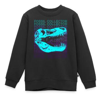 Collectionneur de fossiles Paléontologie Chasseur de fossiles Retr - Sweat Premium enfant bio - noir - Devant - AI Model Kid Female (0cm)