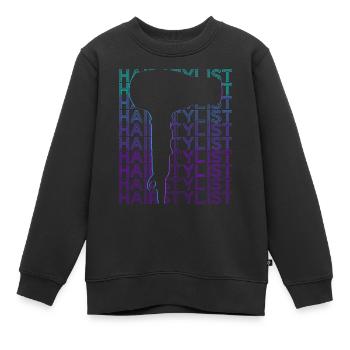 Friseur Friseurin Retro - Kinder Premium Organic Sweatshirt - Schwarz - Vorne - AI Model Kid Female (0cm)