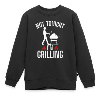Grillades Barbecue Grillades - Sweat Premium enfant bio - noir - Devant - AI Model Kid Female (0cm)