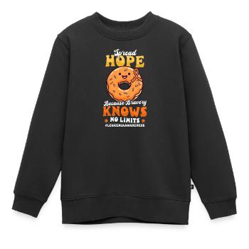 Sensibilisation à la leucémie Espoir Bravoure sans limites - Sweat Premium enfant bio - noir - Devant - AI Model Kid Female (0cm)
