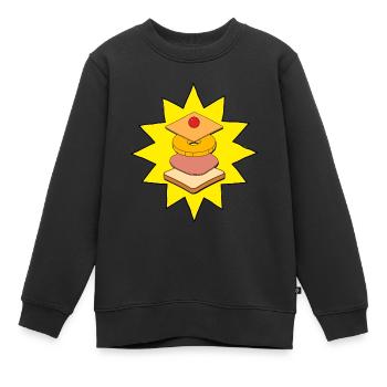 Toast Hawaii gestapelt - Ab in den Ofen - Lecker! - Kinder Premium Organic Sweatshirt - Schwarz - Vorne - AI Model Kid Female (0cm)