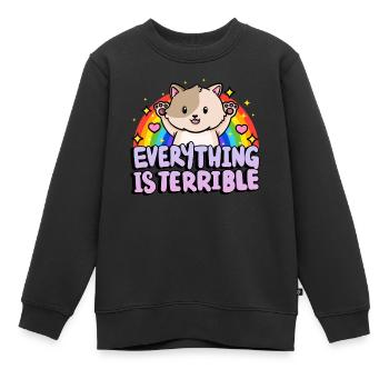 Alles Ist Schrecklich Sarkasmus Regenbogen - Kinder Premium Organic Sweatshirt - Schwarz - Vorne - AI Model Kid Female (0cm)
