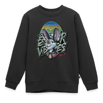 Easter Bunny Easter Spring Feelings Graffiti Gift - Kids Premium Organic Sweatshirt - black - Front - AI Model Kid Female (0cm)