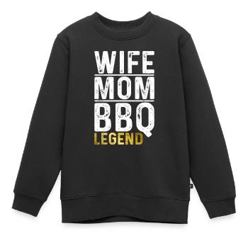 Grillades Barbecue Grillades - Sweat Premium enfant bio - noir - Devant - AI Model Kid Female (0cm)