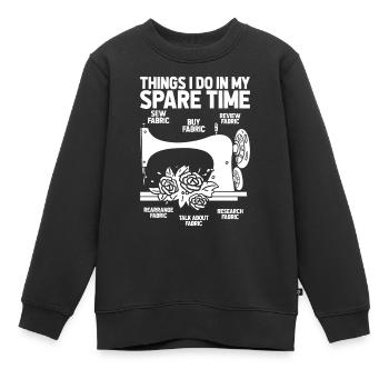 Machine à coudre Machine à coudre - Sweat Premium enfant bio - noir - Devant - AI Model Kid Female (0cm)