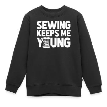 Machine à coudre Machine à coudre - Sweat Premium enfant bio - noir - Devant - AI Model Kid Female (0cm)