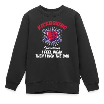 Parfois, je me sens faible, puis je donne des coups de pied - Sweat Premium enfant bio - noir - Devant - AI Model Kid Female (0cm)