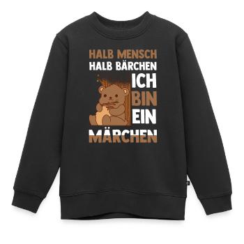 Mi-humain, mi-ours - Sweat Premium enfant bio - noir - Devant - AI Model Kid Female (0cm)
