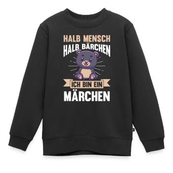 Mi-humain, mi-ours - Sweat Premium enfant bio - noir - Devant - AI Model Kid Female (0cm)