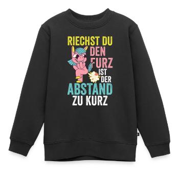Riechst Du Den Furz Ist Der Abstand Zu Kurz - Kinder Premium Organic Sweatshirt - Schwarz - Vorne - AI Model Kid Female (0cm)