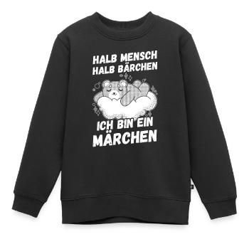Mi-humain, mi-ours - Sweat Premium enfant bio - noir - Devant - AI Model Kid Female (0cm)
