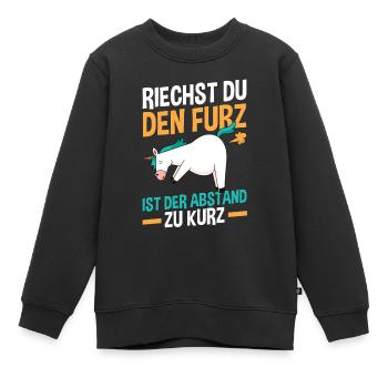 Riechst Du Den Furz Ist Der Abstand Zu Kurz - Kinder Premium Organic Sweatshirt - Schwarz - Vorne - AI Model Kid Female (0cm)