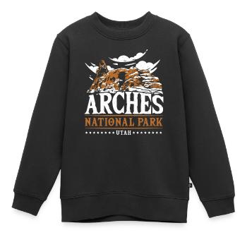 Arch Wilderness Wandern Arches National Park - Kinder Premium Organic Sweatshirt - Schwarz - Vorne - AI Model Kid Female (0cm)