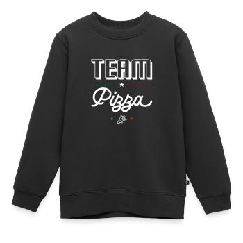 Team Pizza - Pour fans de pizza et les Pizzaiolos - Sweat Premium enfant bio - noir - Devant - AI Model Kid Female (0cm)