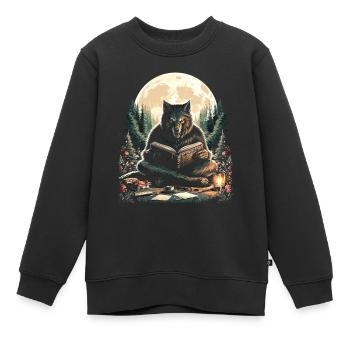 Werewolf Geschichtenerzähler - Kinder Premium Organic Sweatshirt - Schwarz - Vorne - AI Model Kid Female (0cm)