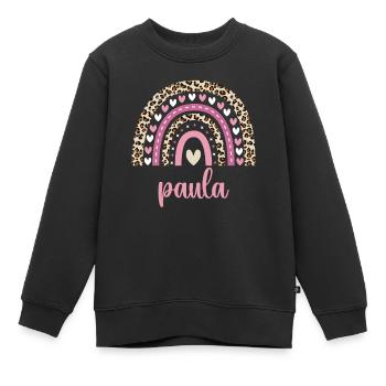 Paula Regenbogen Name Geburtstag Paula - Kinder Premium Organic Sweatshirt - Schwarz - Vorne - AI Model Kid Female (0cm)