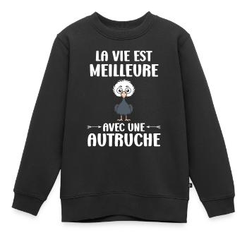 Strauß Zitat - Kinder Premium Organic Sweatshirt - Schwarz - Vorne - AI Model Kid Female (0cm)