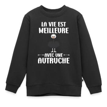 Strauß Zitat - Kinder Premium Organic Sweatshirt - Schwarz - Vorne - AI Model Kid Female (0cm)