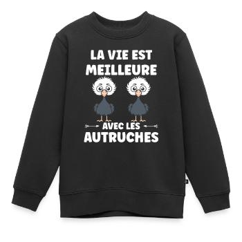 Strauß Zitat - Kinder Premium Organic Sweatshirt - Schwarz - Vorne - AI Model Kid Female (0cm)