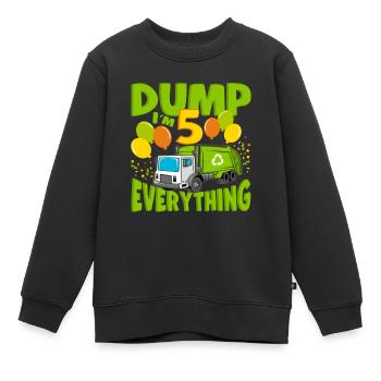 5th Birthday 5 Years Old Boy Gift Garbage Truck - Kinder Premium Organic Sweatshirt - Schwarz - Vorne - AI Model Kid Female (0cm)