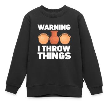 Keramikkünstler Ton Töpfern - Kinder Premium Organic Sweatshirt - Schwarz - Vorne - AI Model Kid Female (0cm)
