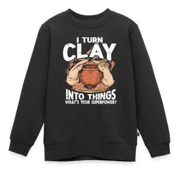 Keramikkünstler Ton Töpfern - Kinder Premium Organic Sweatshirt - Schwarz - Vorne - AI Model Kid Female (0cm)